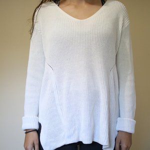 Athleta Highline White Cotton Sweater Tunic (XL)